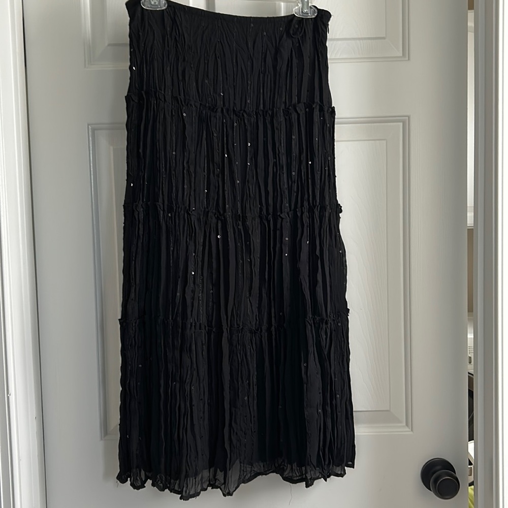 Sequined black maxi skirt